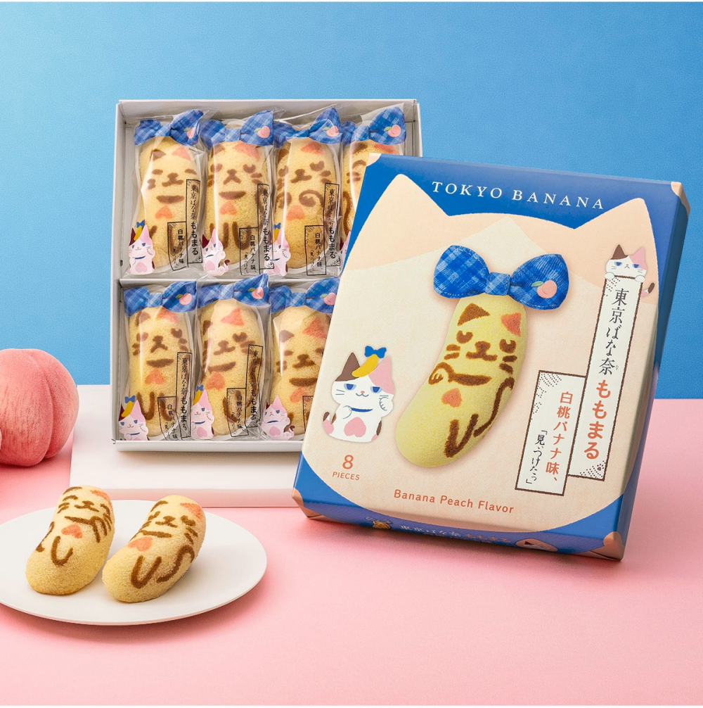 【東京ばな奈】ミケネコ「ももまる」参上！夏限定“白桃バナナ味”
