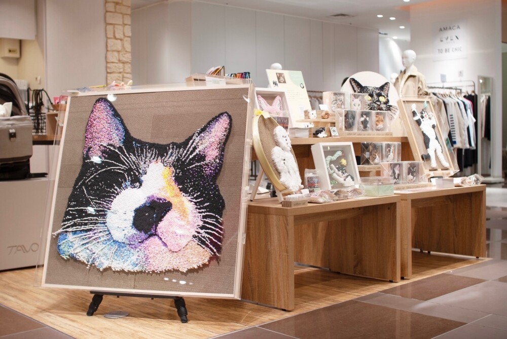 ＼半額SALE／ 綿棒を猫の爪とぎに挿して作るアート作品〈cotton cat〉 | Paddy 絵画