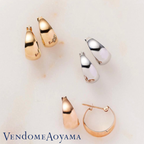 ヴァンドーム青山 プラチナ ベーシック フープピアス　地金 ヴァンドーム青山 プラチナ ベーシック フープピアス 地金