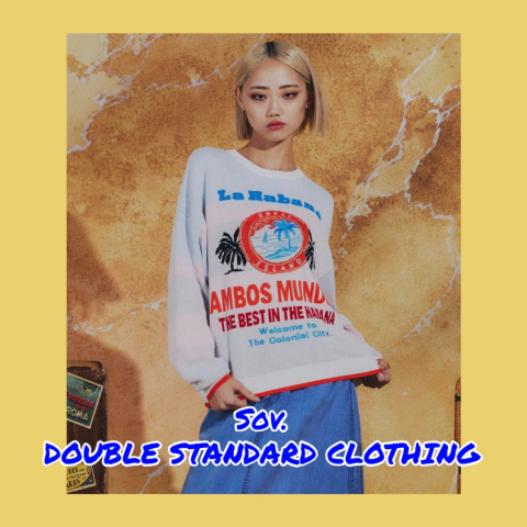 【美品】ダブルスタンダードクロージング-ロゴビーズデザインボーダーニット DOUBLE STANDARD CLOTHING - 【美品】ダブルスタンダードクロージング