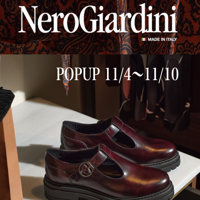 《婦人くつ》”ネロジャルディーニ”拡大POPUP
