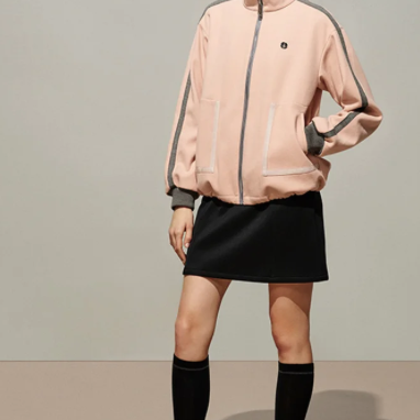 ストレッチジャージ前開きブルゾン【蓄熱裏地付き】