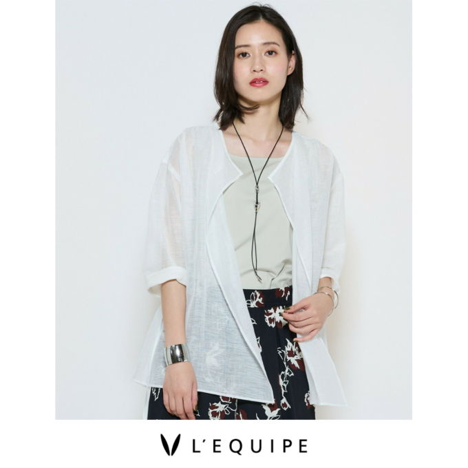 【L‘EQUIPE】麻混の羽織り