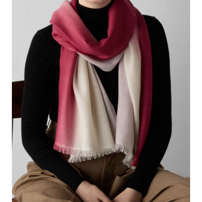 【ギフトにもおすすめ】3トーンが美しいカシミアストール