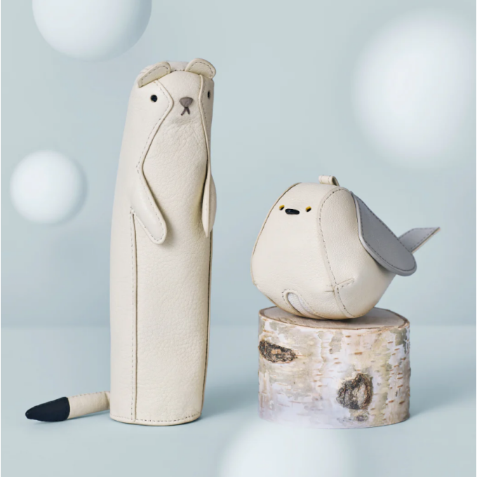 【期間限定】冬だけ出会える、シマエナガとオコジョの革小物