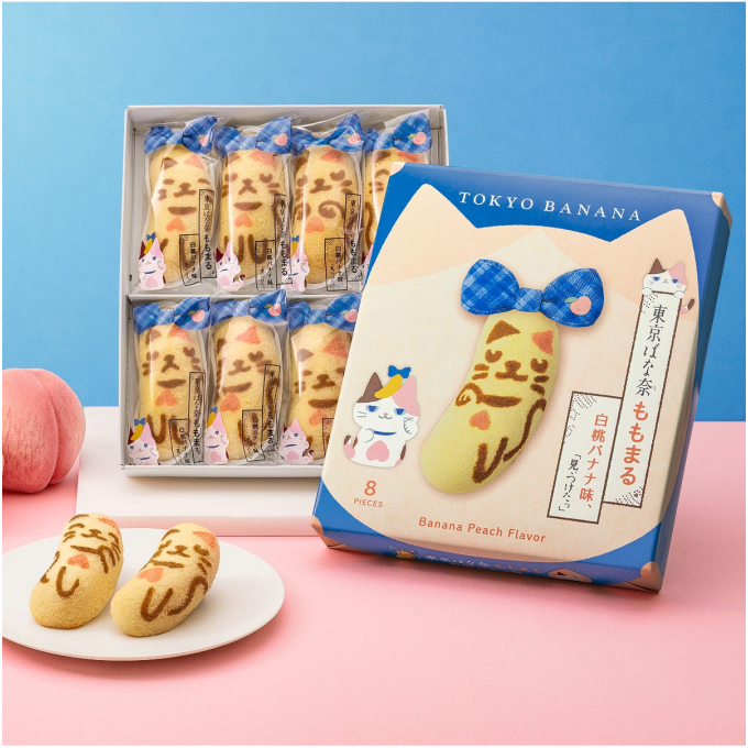 【東京ばな奈】ミケネコ「ももまる」参上！夏限定“白桃バナナ味”