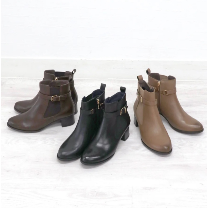 【MODEKAORI】ベルト付きサイドゴアブーツ