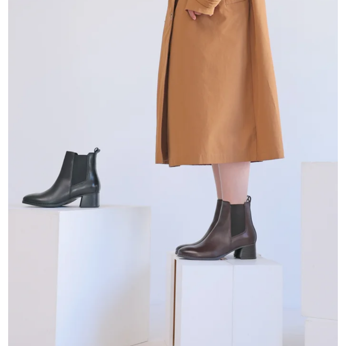 【MODEKAORI】チャンキーヒールサイドゴアブーツ