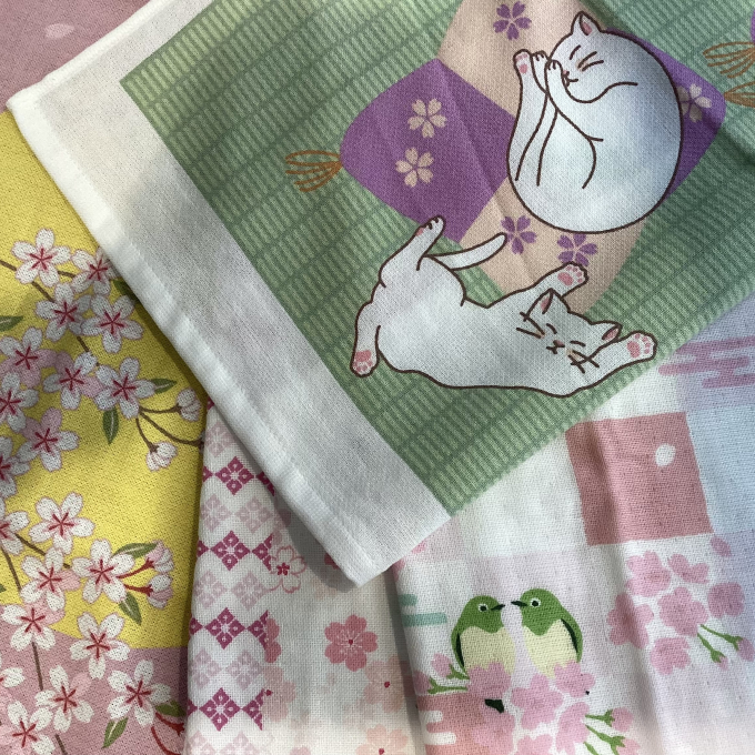 桜柄のタオルで春を🌸