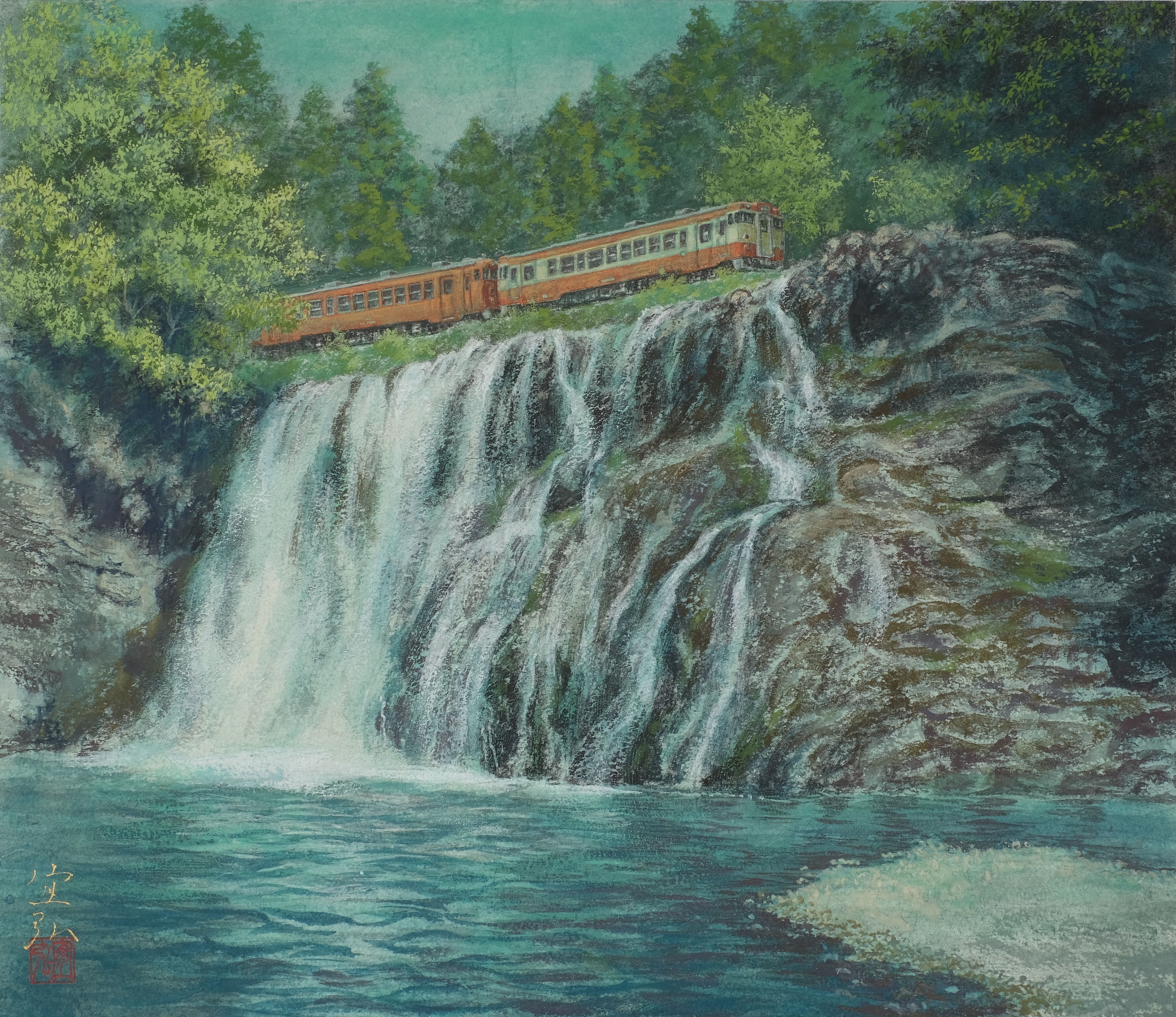 ～郷土と四季の鉄道風景～　棚町宜宏 日本画展