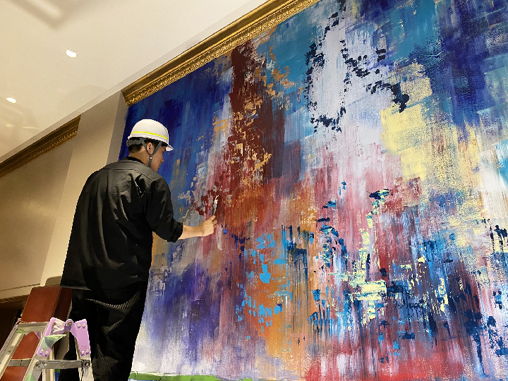 ブラッスリーレカン × ライブペイティング】アートが生み出される瞬間