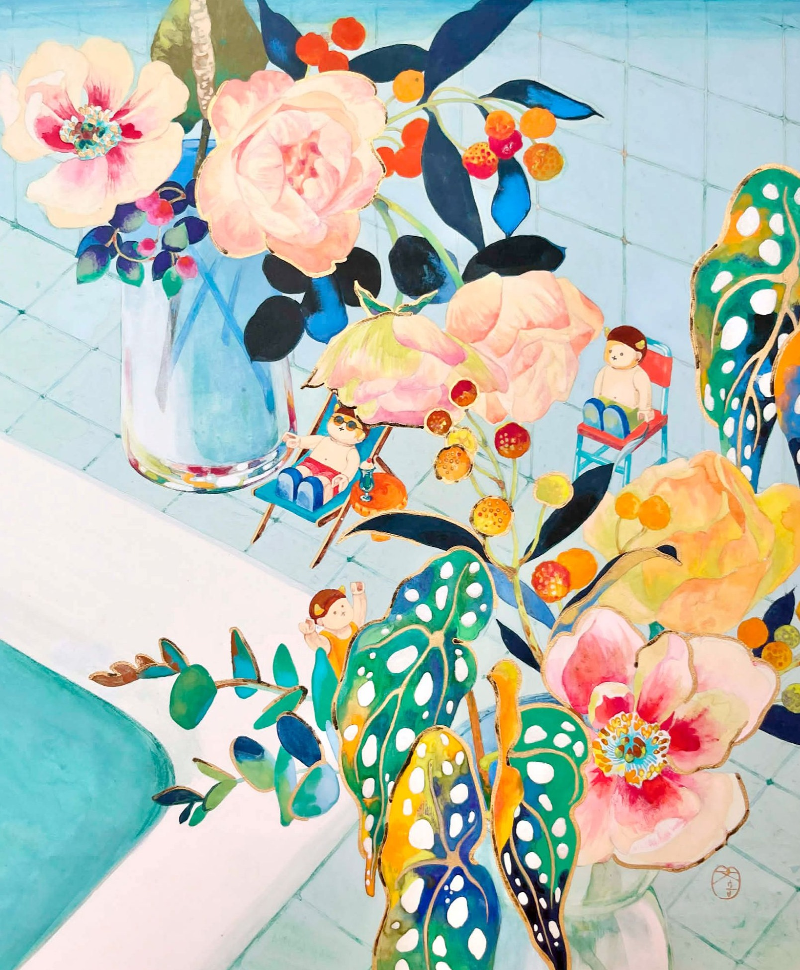 久保文音  日本画展　～ Happy ～