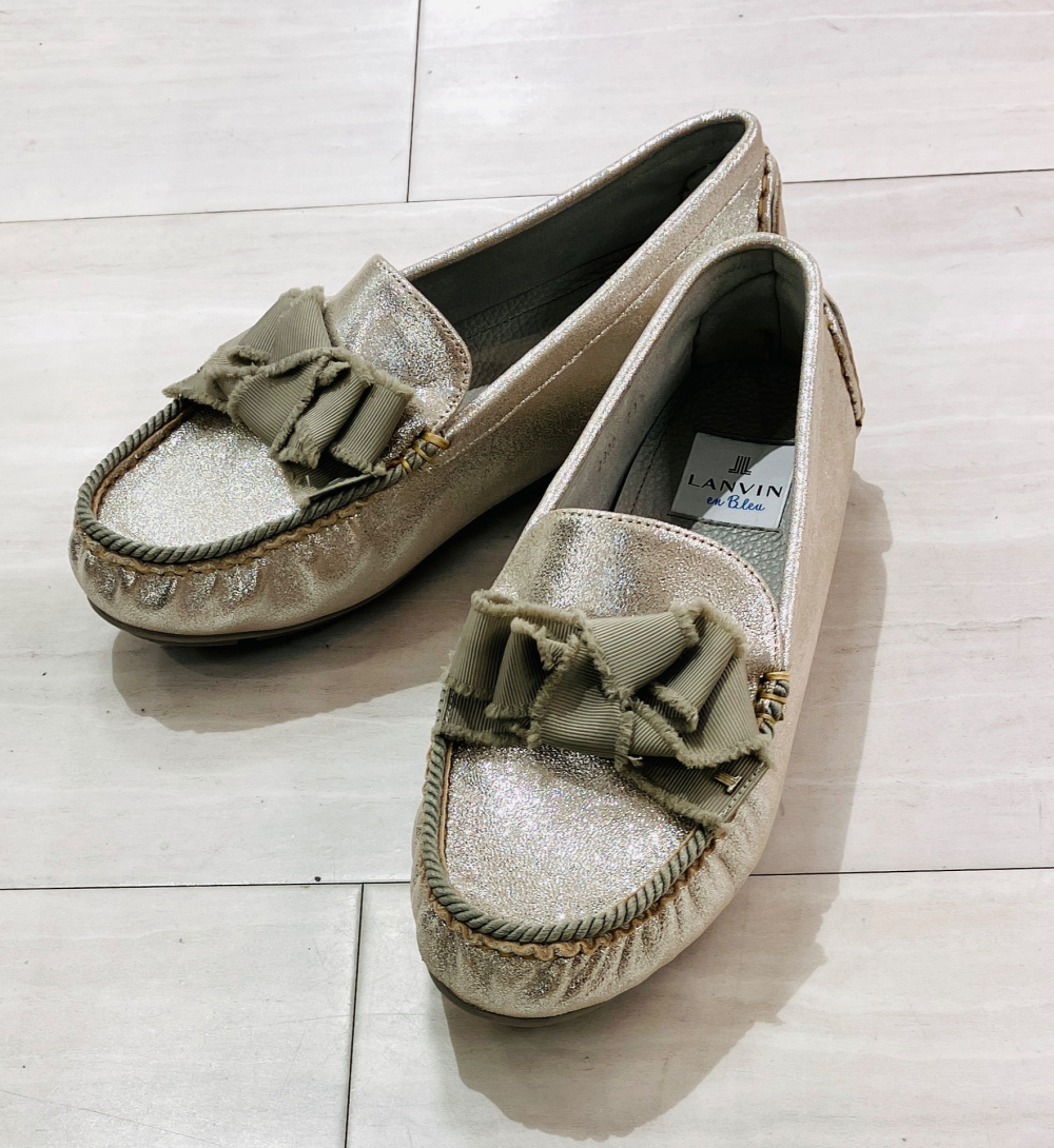 ＜モーダクレア＞✨NEW LANVIN en Bleu（ランバン オン ブルー）  リボンモチーフソフトモカシン ✨