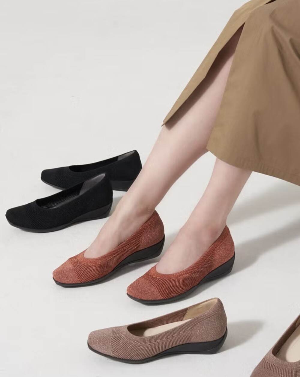   🎇　 New  ⭐️〈 フィットフィット 〉 🍉《  メッシュニットバレエシューズ  》🥿
