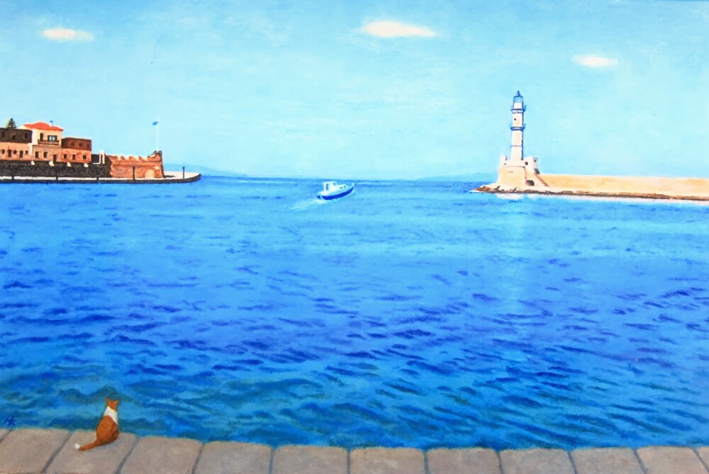〔 地中海の空と海とネコ 〕 金子眞弓展