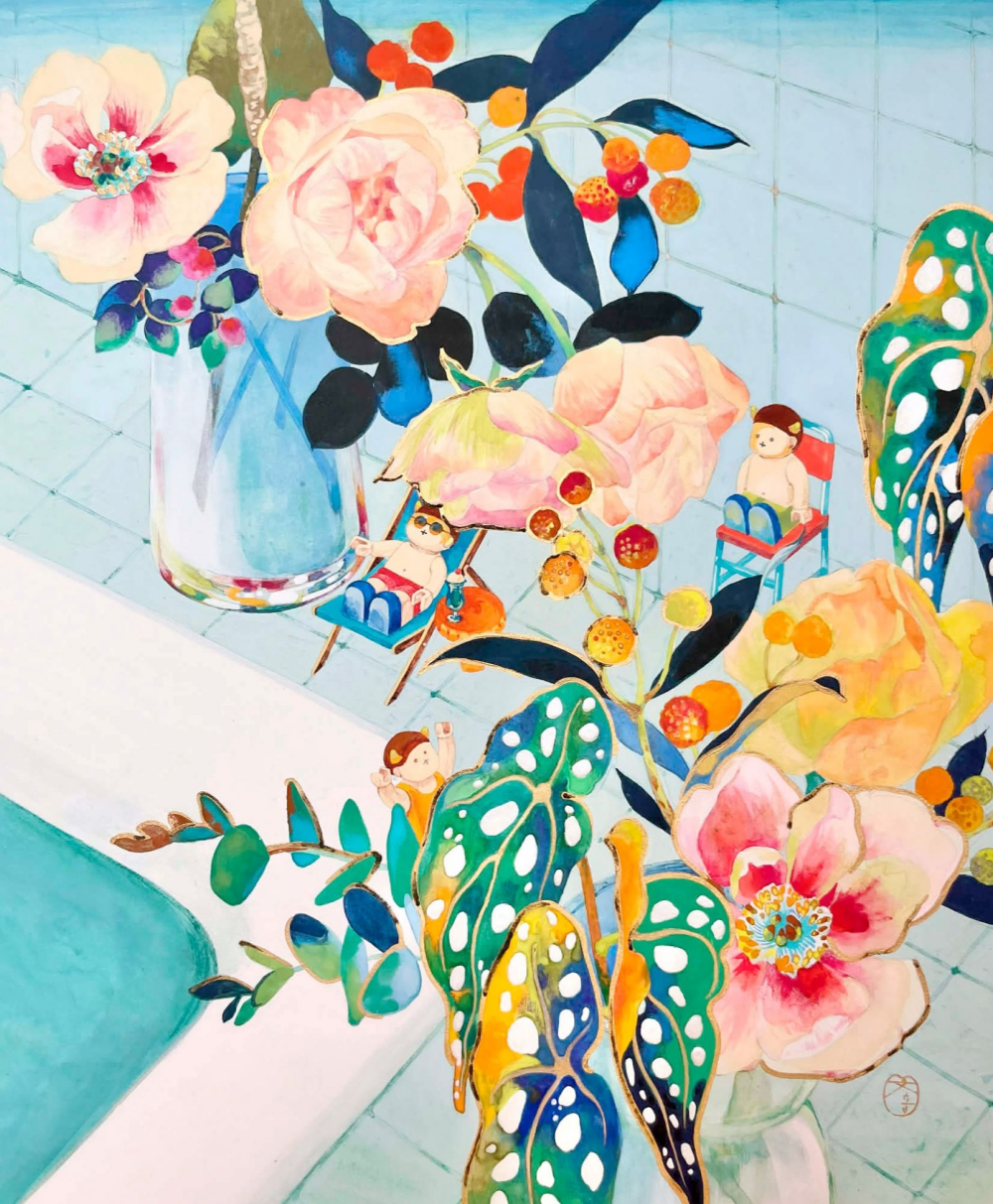 久保文音  日本画展　～ Happy ～