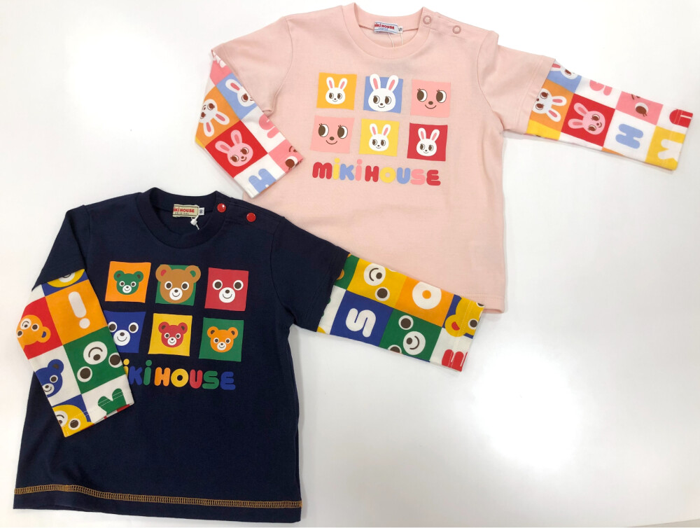 新作ブロック柄ロングTシャツ入荷
