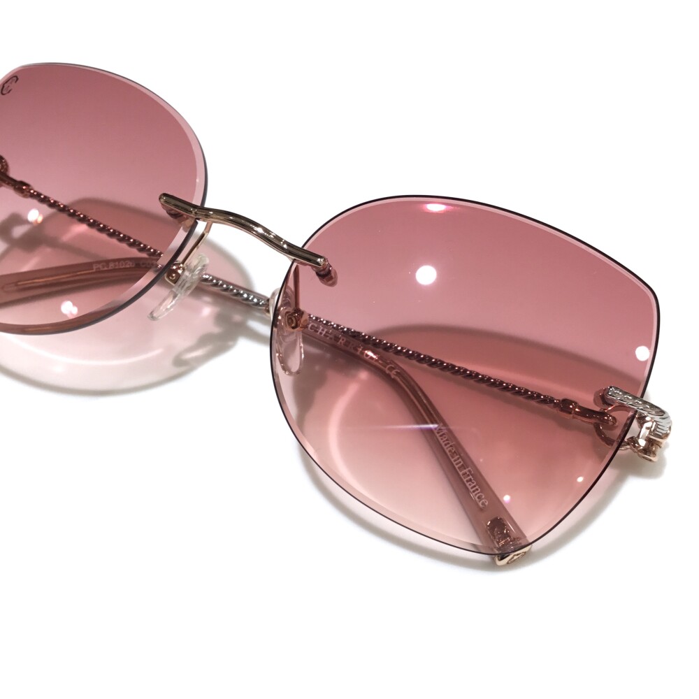 春のサングラス特集 ｜桜色のシャリオール｜美しいカラーレンズのリムレスモデル