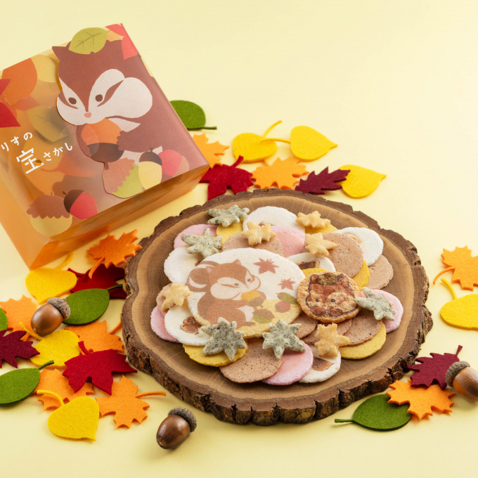 〈桂新堂〉🐿『りすの宝さがし』（えびせんべい）のご紹介で  す🐿