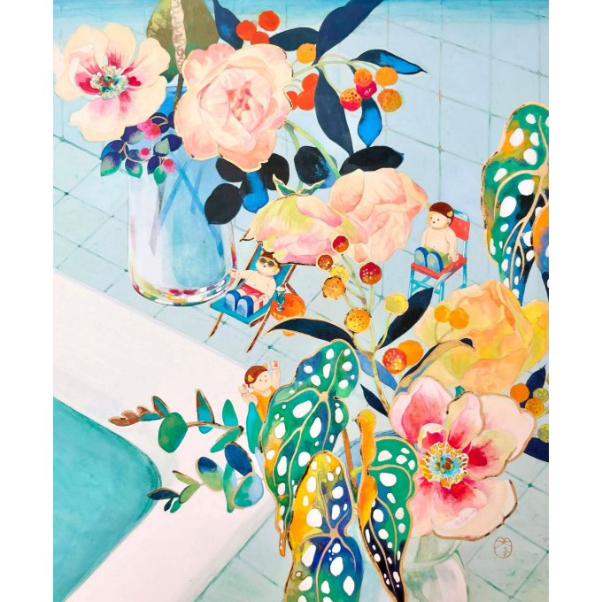 久保文音  日本画展　～ Happy ～