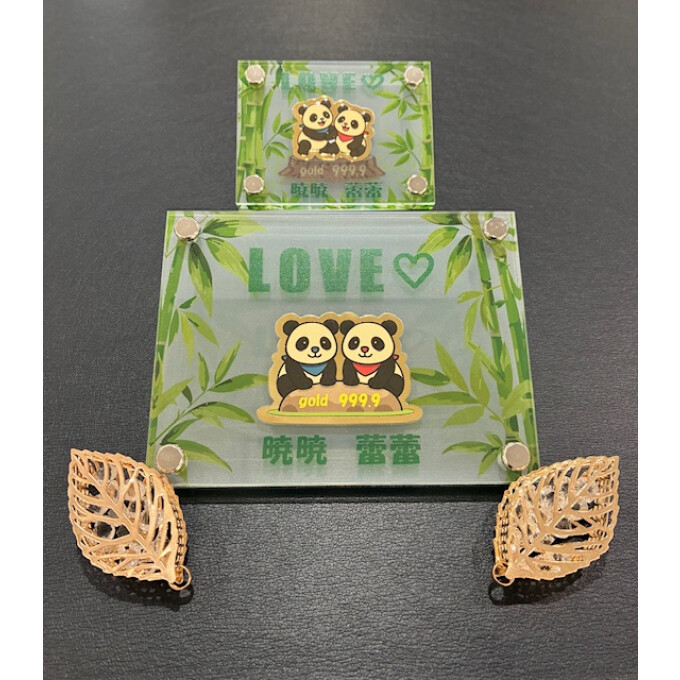 ダイスキ　シャオシャオ！レイレイ！　純金　ゴールド　プレート！