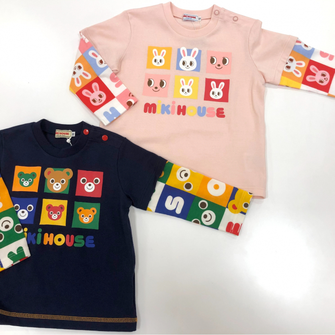 新作ブロック柄ロングTシャツ入荷