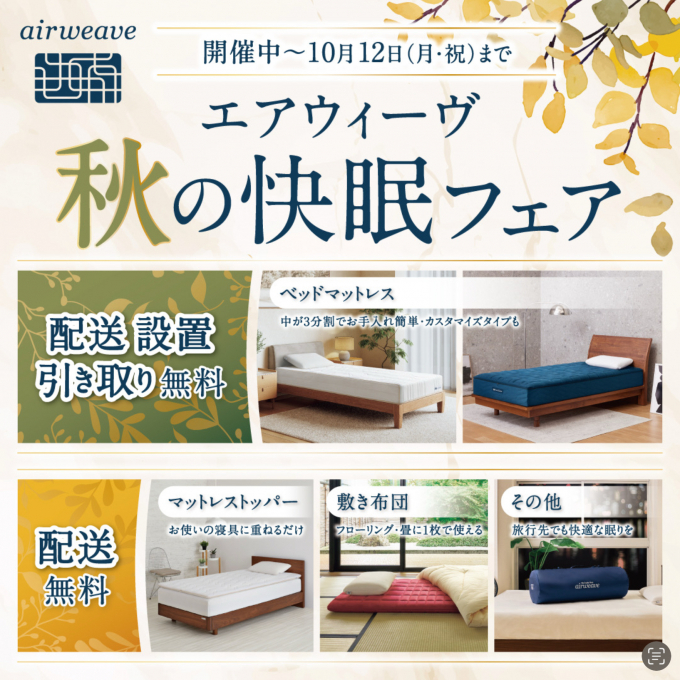 【送料無料】エアウィーヴ 秋の快眠フェア