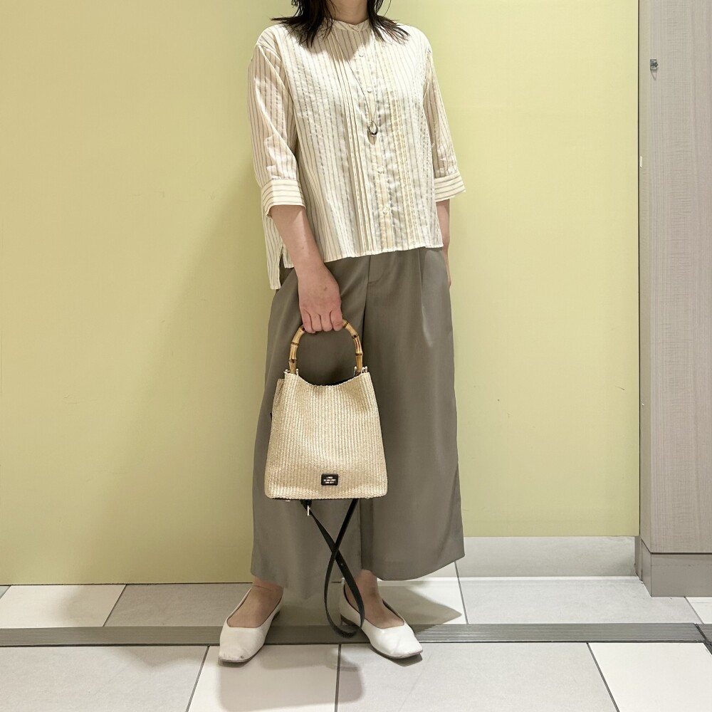 【6F J.PRESS LADIES】ブラウス見えするストライプカットソーのデイリーコーデ