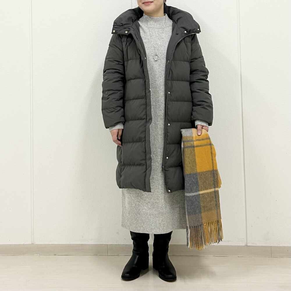 【6F J.PRESS LADIES】ロングダウンとニットワンピで冬コーデ