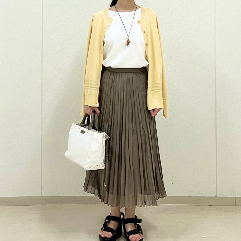 【J.PRESS】リネン調プリーツスカート
