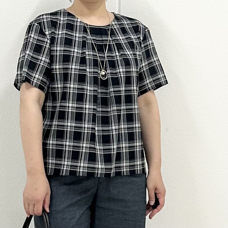 【6F J.PRESS LADIES】クラシカルなチェックのシアーカットソー
