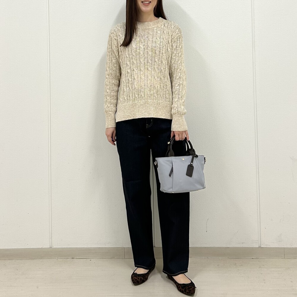 【6F J.PRESS LADIES】トラッドなケーブル柄ニット