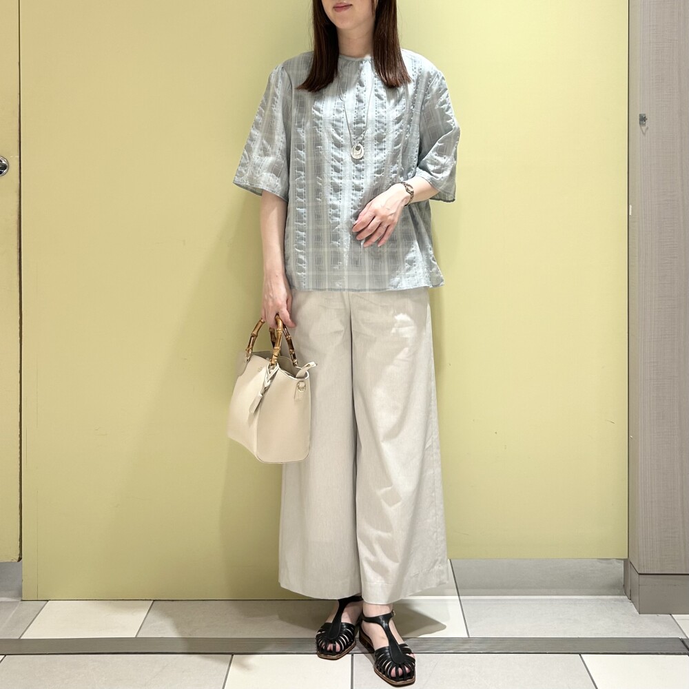 【6F J.PRESS LADIES】涼しげなチェック柄ブラウス