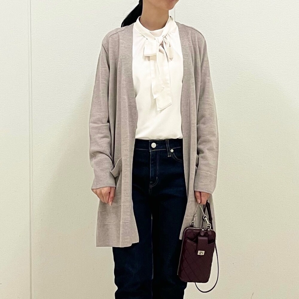 【6F J.PRESS LADIES】着丈が選べる、ロングカーディガン