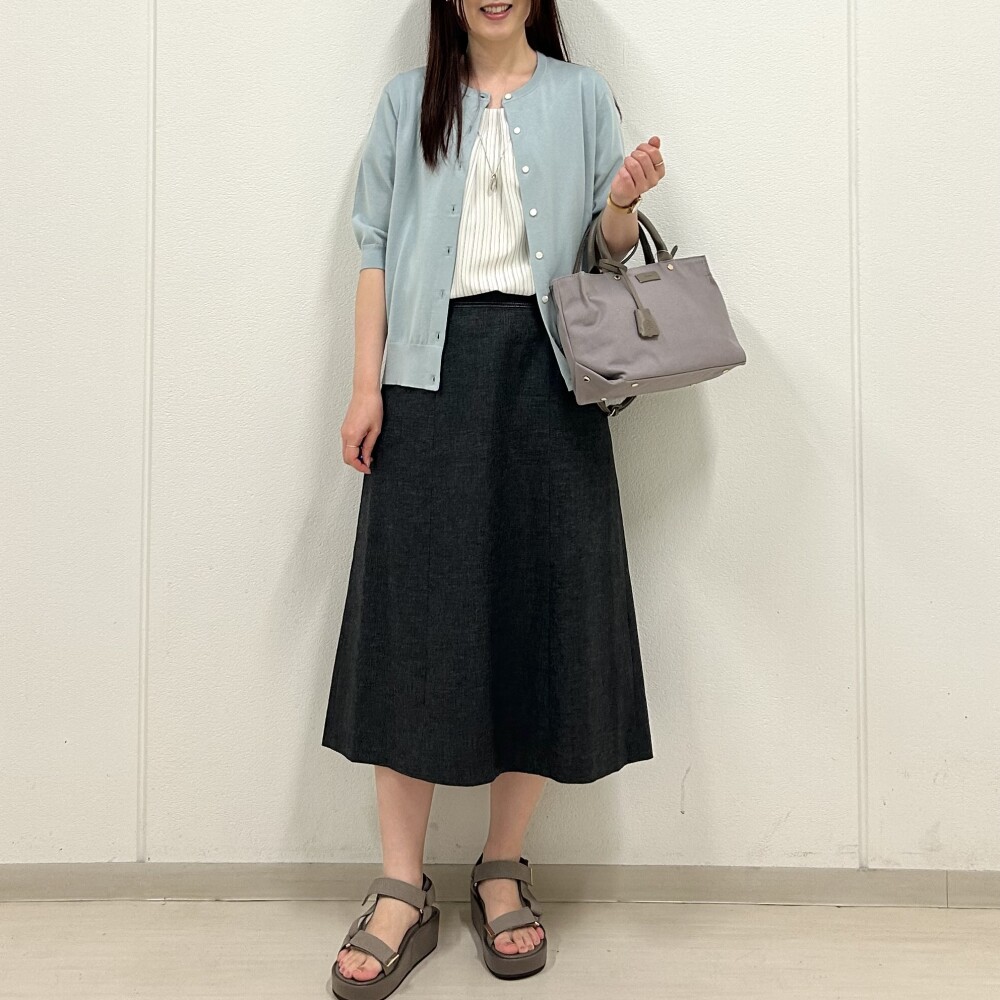 【6F J.PRESS LADIES】柔らかい着心地の5分袖カーディガン