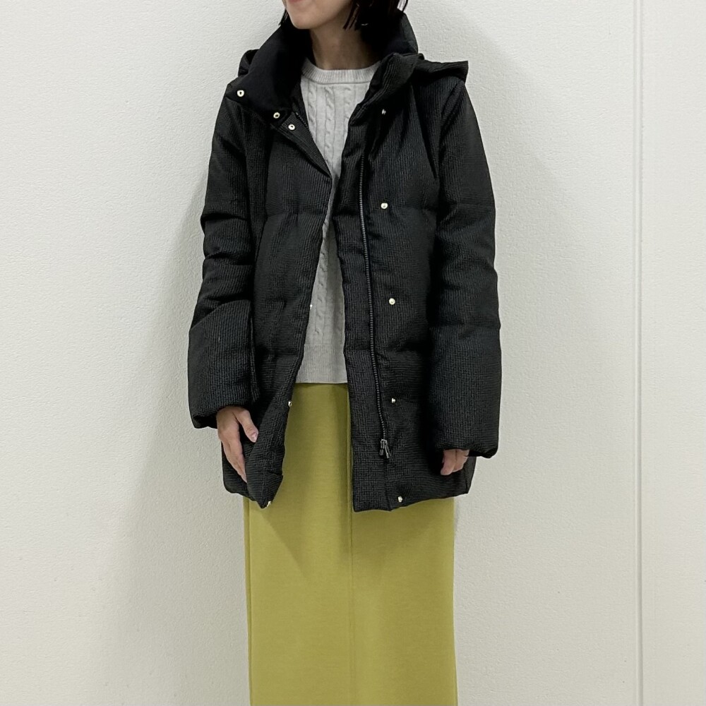 【6階Ｊ.PRESS LADIES】ハウンドトゥース柄の上品ダウンコート