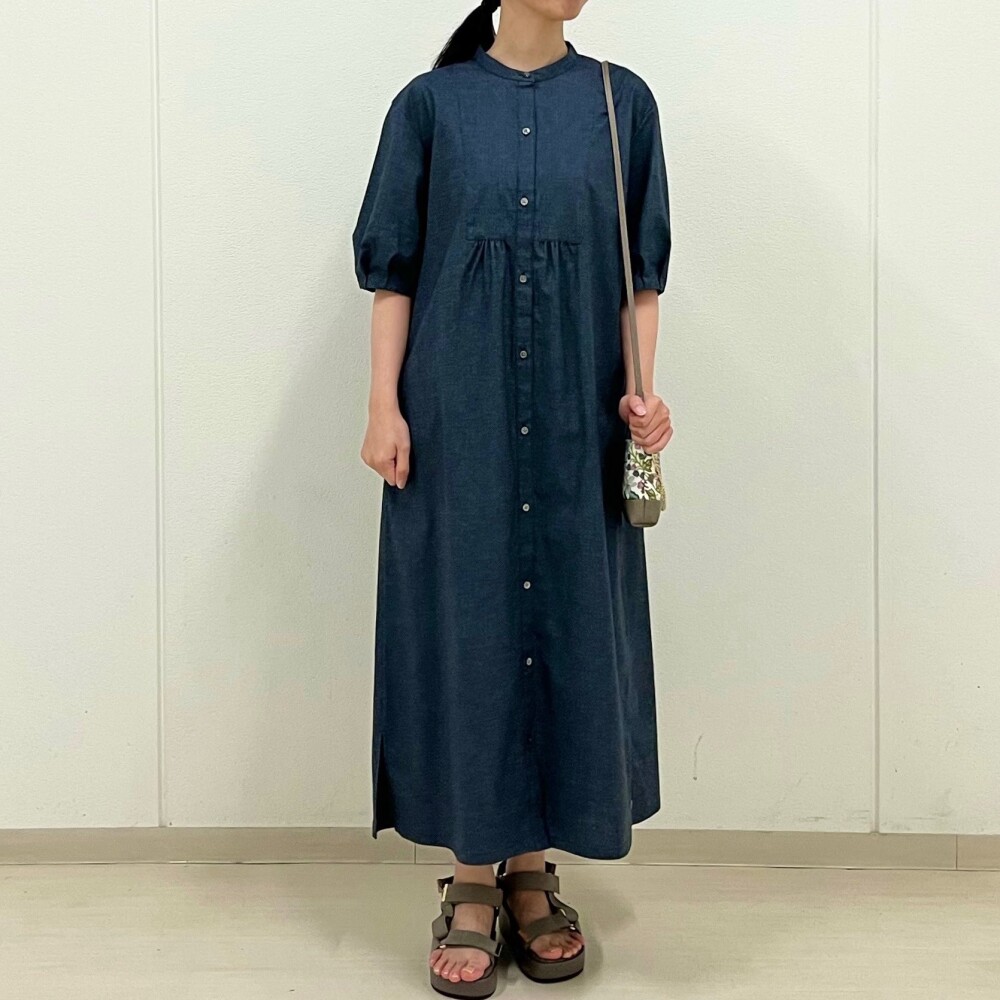 【6F J.PRESS LADIES】シャンブレー感が上品なシャツワンピース