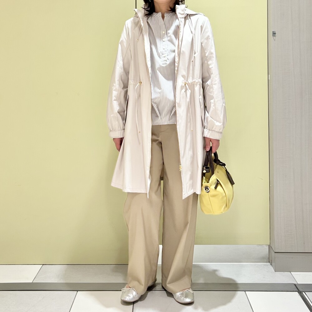 【6F J.PRESS LADIES】ロングコートでつくる　春の淡色コーデ