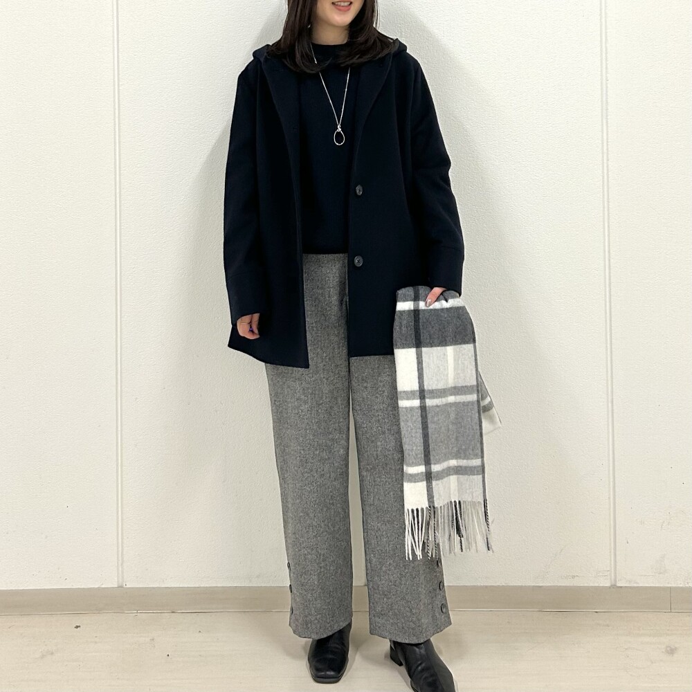 【6F J.PRESS LADIES】ラフに着こなすフーテッドコート