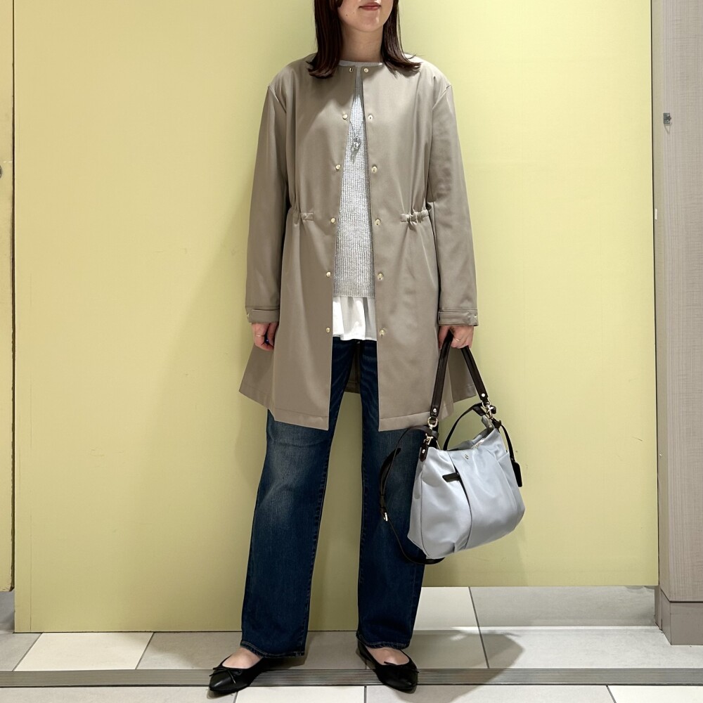 【6F J.PRESS LADIES】オンオフ着られるノーカラーコート