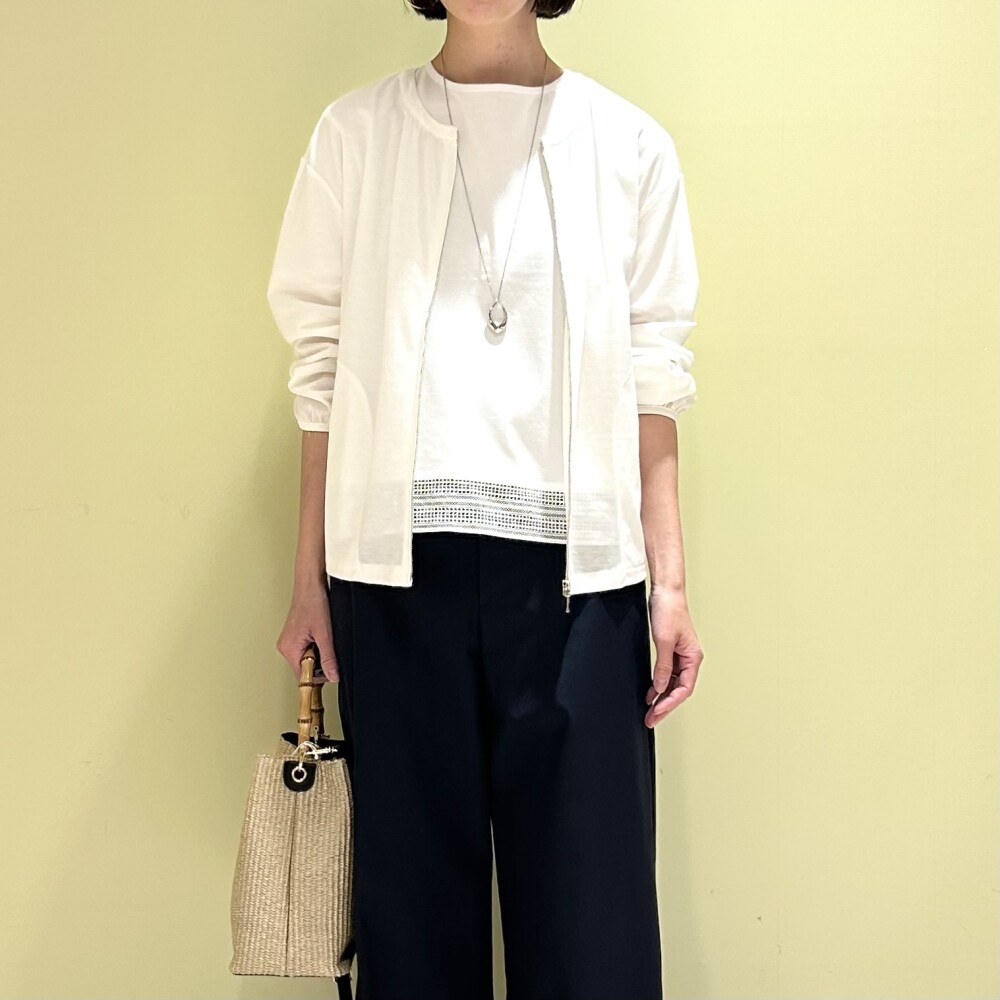 【6階Ｊ.PRESS LADIES】さっと気軽に羽織れるノーカラーブルゾン