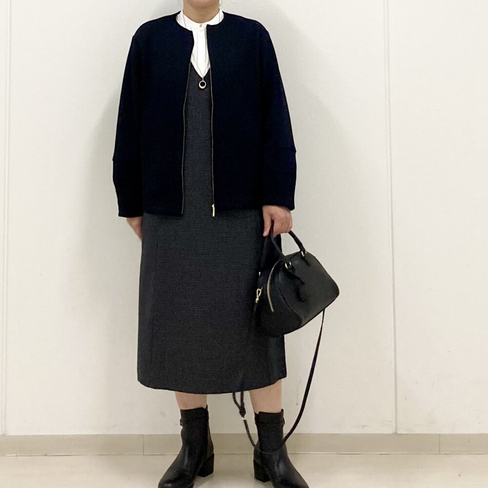 【6F J.PRESS LADIES】今すぐ着られるジャージーノーカラーブルゾン
