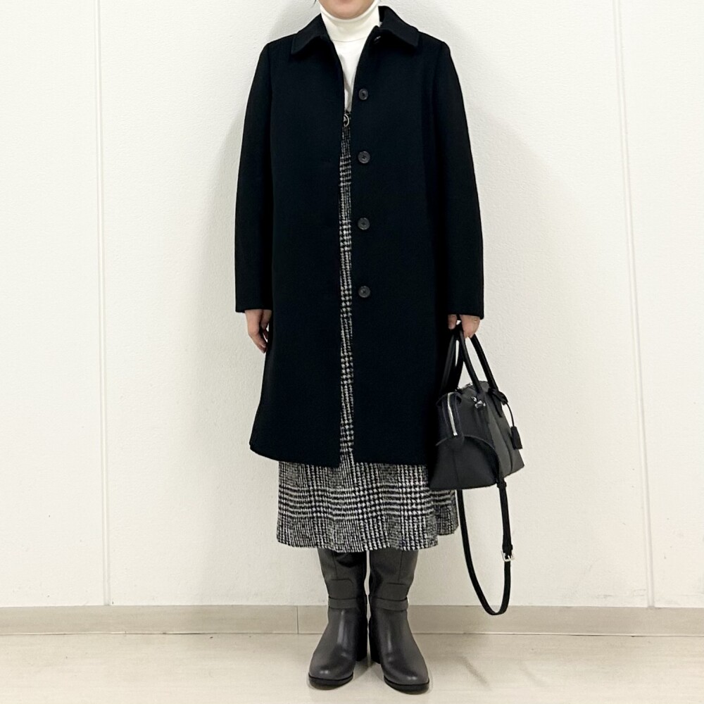 【6F J.PRESS LADIES】クラシカルなステンカラーコートのお出かけコーデ