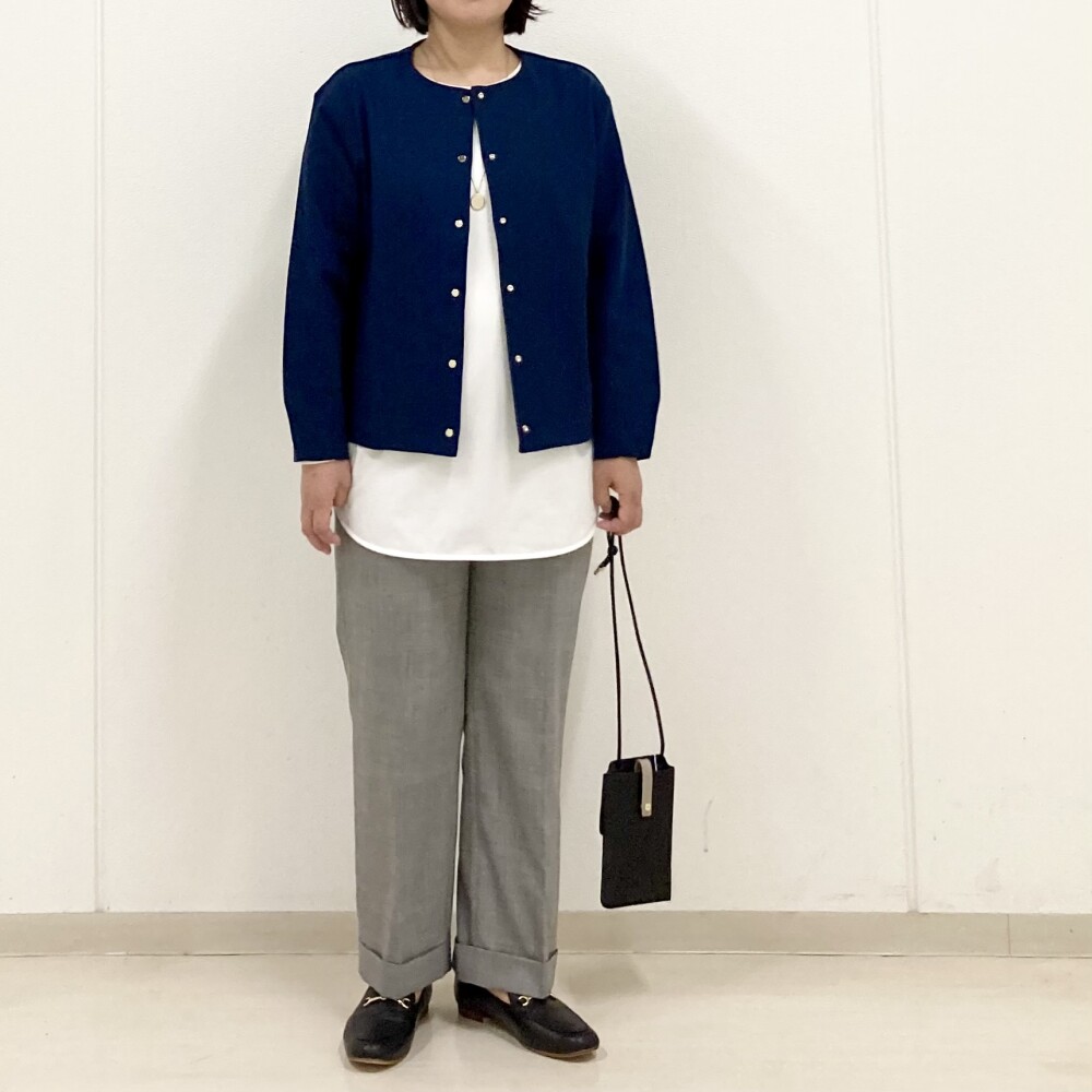 【6F J.PRESS LADIES】こっくりとした秋カラーのジャージカーデ