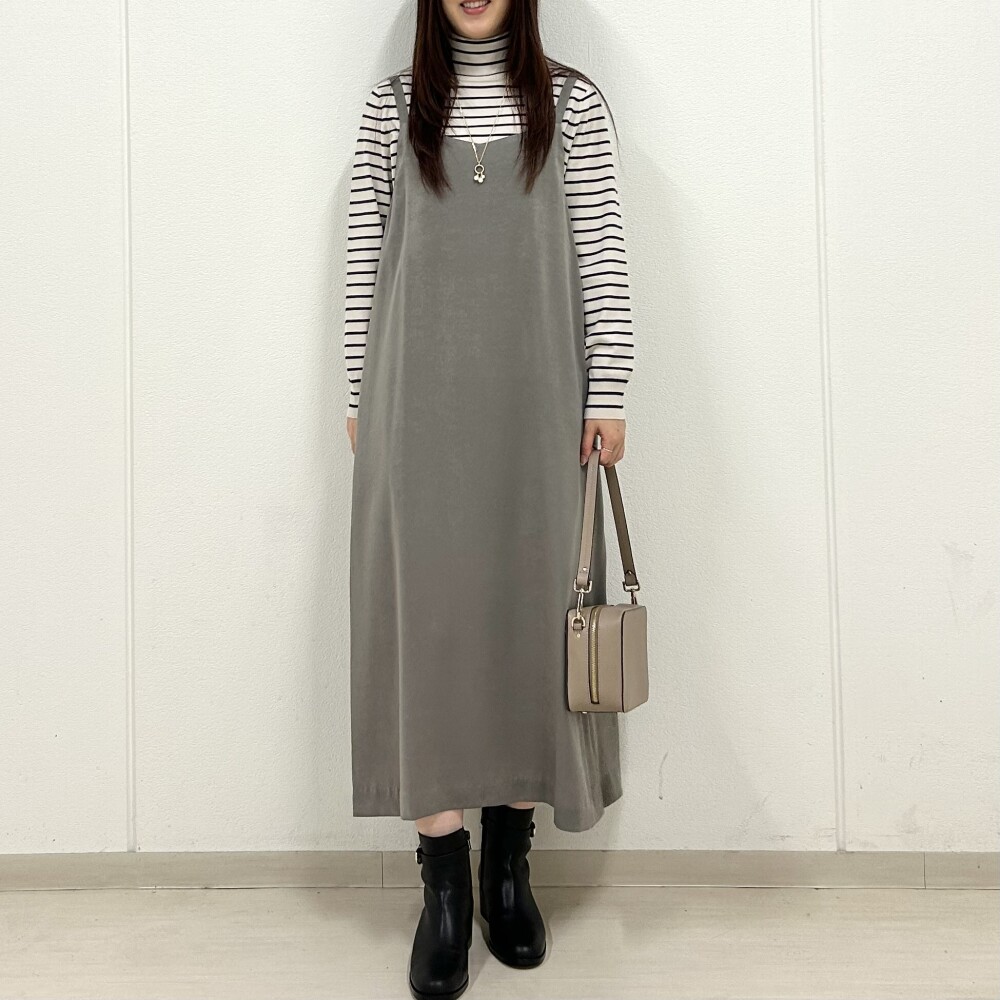 【6F J.PRESS LADIES】サテン素材のキャミワンピース