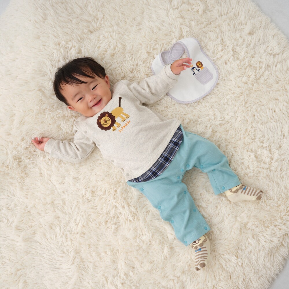 ライオンアップリケ長袖カバーオール👶✨