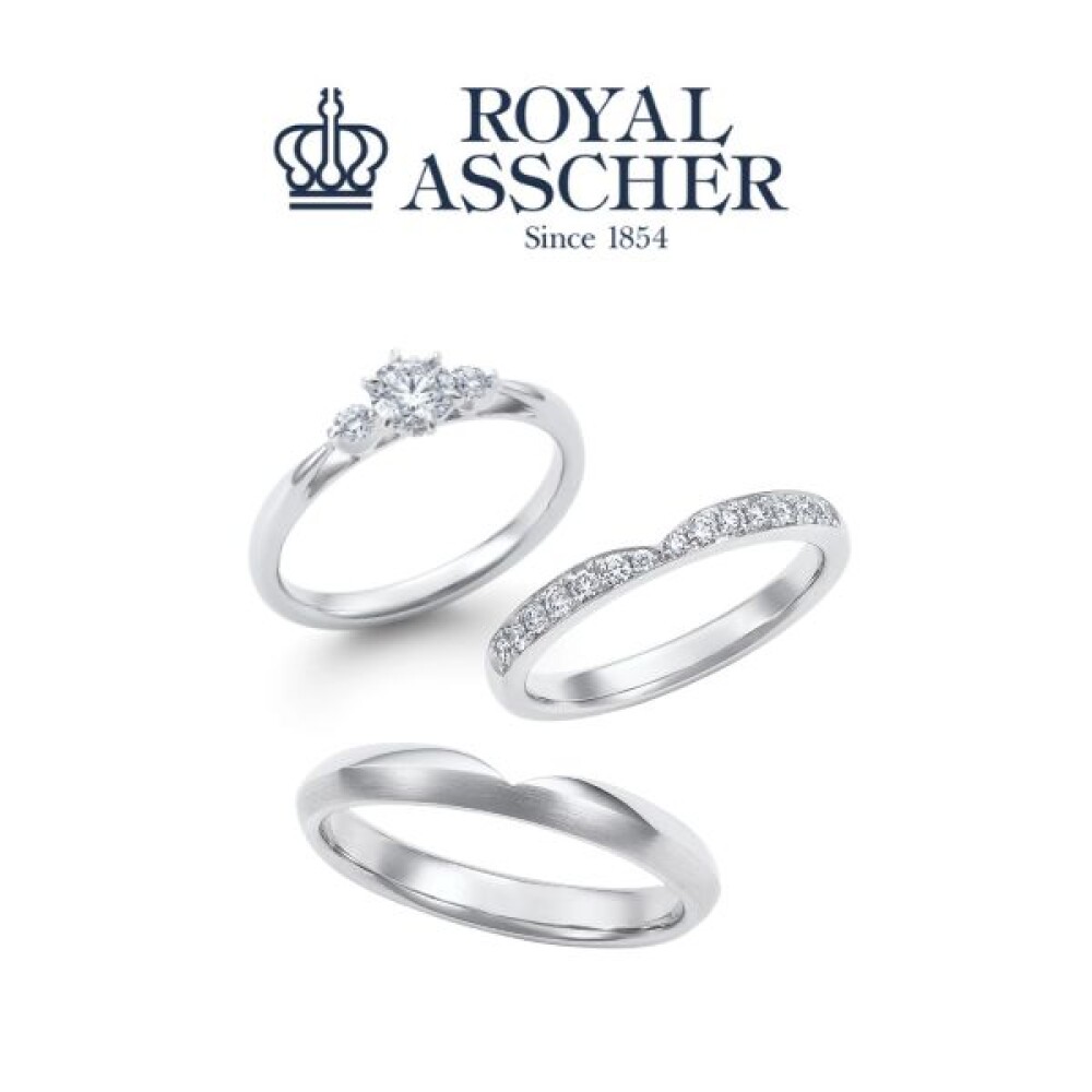 【3階 ロイヤル・アッシャーサロン】ブライダルコレクション　新作フロリアード　エンゲージリング＆マリッジリング