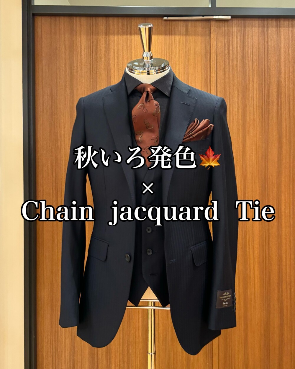 秋いろ発色🍁× Chain  jacquard  Tie