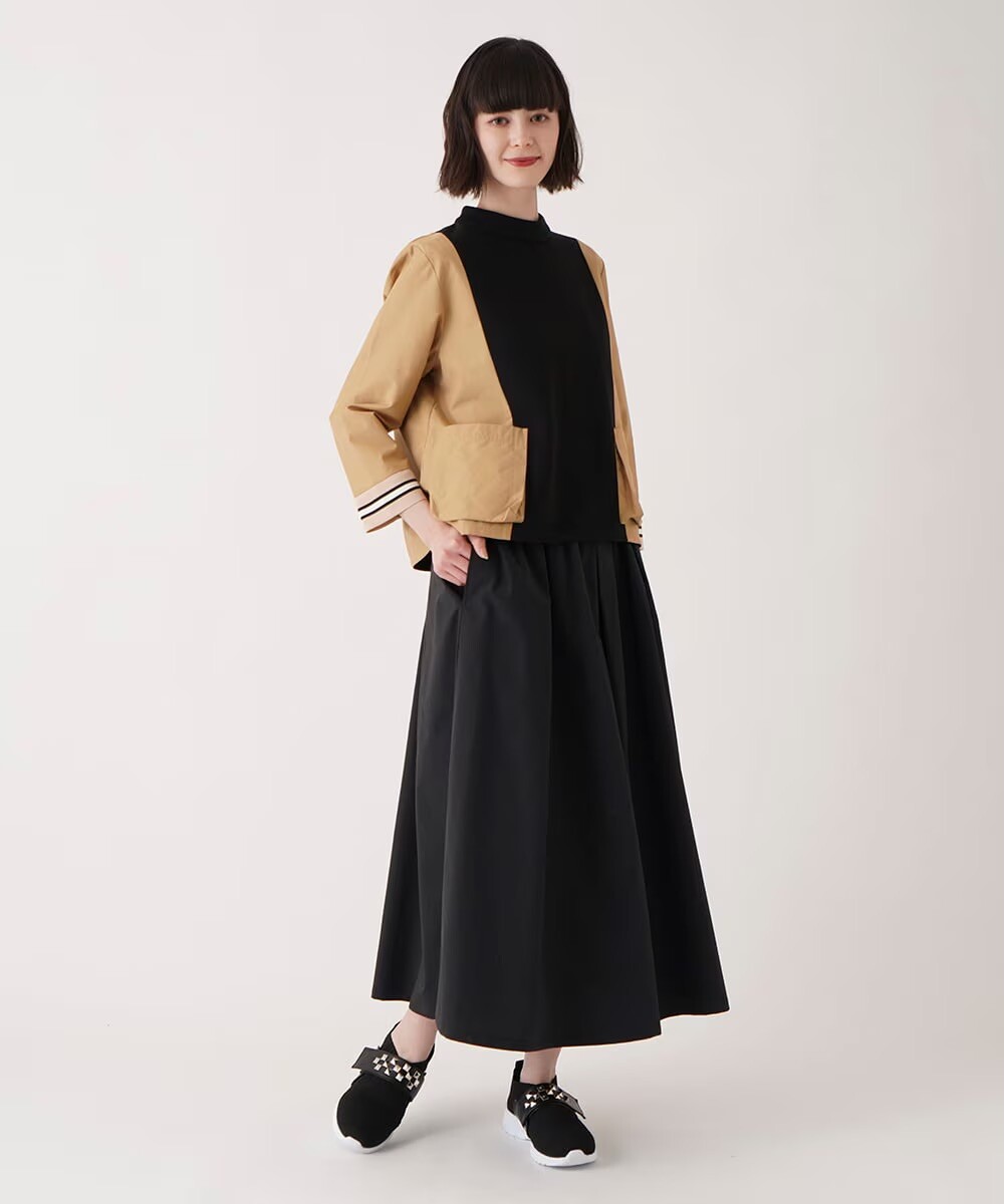 HIROKO BIS☆異素材配色トップスのセットアップコーディネート
