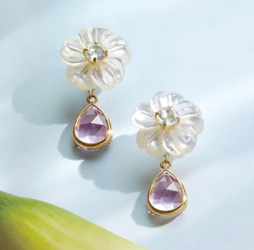 【テイクアップ】アメジストが目を引く💜ブロッサムピアス